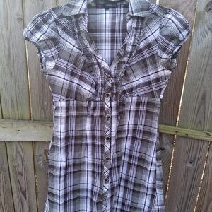 Heart Soul Black and White Plaid Dress